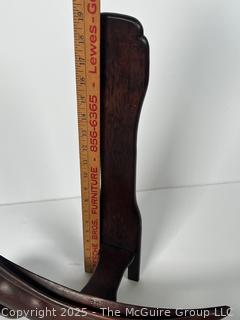 Chinese Wood Table Top Easel. Stand or Display for Large Plates or Chargers. Curve Measures 15" Wide.  