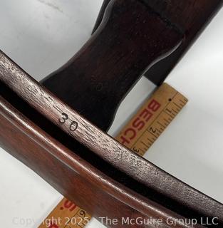 Chinese Wood Table Top Easel. Stand or Display for Large Plates or Chargers. Curve Measures 15" Wide.  