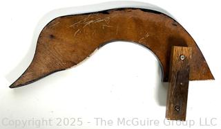 Painted Wooden Goose Neck Folk Art on Swivel