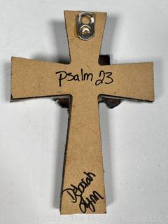 Hand Made Texas Cowhide Crucifix Signed by Artist