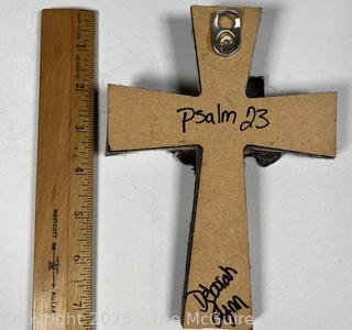 Hand Made Texas Cowhide Crucifix Signed by Artist