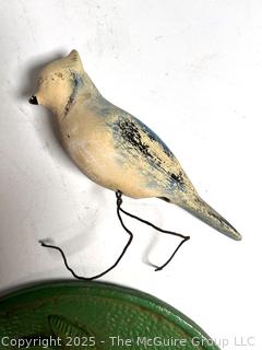 Cherubs Wall Hanging, Metal Rabbit Stepping Plate and Bluejay Ornament