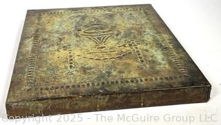 Bas-Relief Tin Covered Wall Hanging. Measures 12 x 14" 