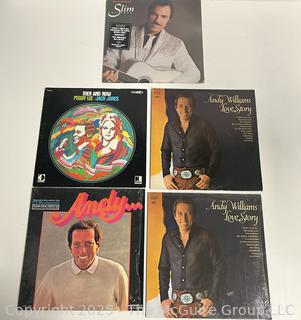 Five (5) Vinyl LP Record Albums: Male Artists: Whitman; Williams; Jones and Lee