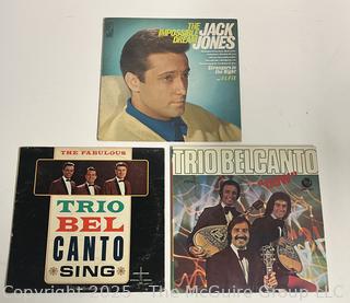 Three (3) Vinyl LP Record Albums: Jack Jones and two Mexican albums