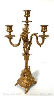 Four (4) Light Gilt Rococo Candlestick