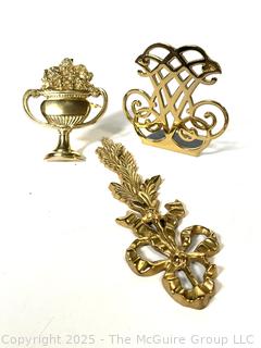 Three (3) Brass Metal Decorative Items