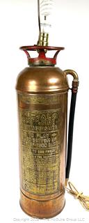 Buffalo Copper and Brass Fire Extinguisher Table Lamp