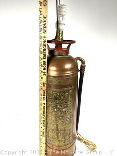 Buffalo Copper and Brass Fire Extinguisher Table Lamp