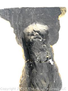 Gilt Painted Archetectural Plaster Wall Pediment with Woman's Face