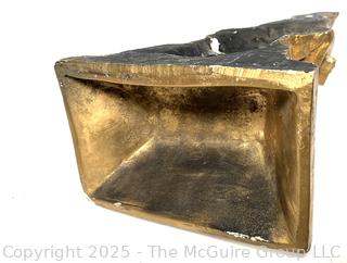 Gilt Painted Archetectural Plaster Wall Pediment with Woman's Face