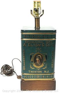 Table Lamp Made from an Elton Cracker Tin