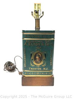 Table Lamp Made from an Elton Cracker Tin