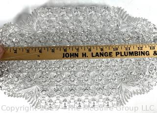 Brilliant Cut Crystal Serving Dish and Tin Lined Wooden Trinket Box