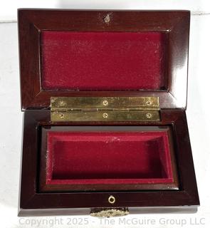 Brilliant Cut Crystal Serving Dish and Tin Lined Wooden Trinket Box