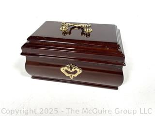 Brilliant Cut Crystal Serving Dish and Tin Lined Wooden Trinket Box