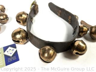 Brass Reindeer Bells on Leather Strap