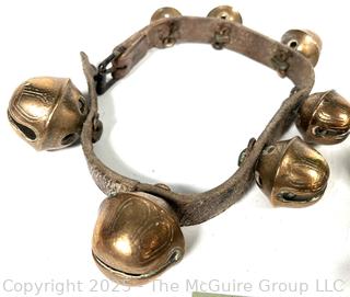 Brass Reindeer Bells on Leather Strap