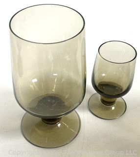 Set of Mid-Century Smokey Glassware