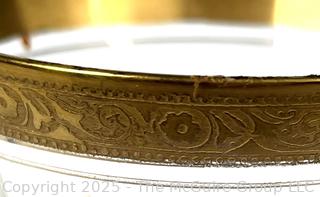 Set of Tiffin Franciscan Rambler Rose Gold Rimmed Crystal Wine Goblets
