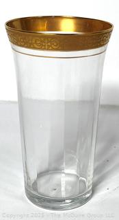 Set of (6) Tiffin Franciscan Rambler Rose Gold Rimmed Crystal Tumblers