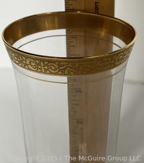 Set of (6) Tiffin Franciscan Rambler Rose Gold Rimmed Crystal Tumblers