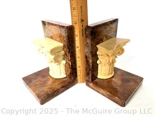 Italian Carved Bookends of Greek Ionic Columns