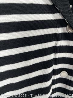 Black & White Stripe Knit Jacket by Ralph Lauren, Size PM.  New with Tags
