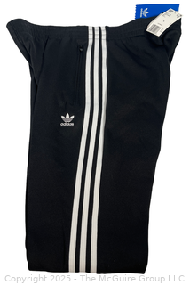 Women's Black & White Stripe Knit Track Pants by Adidas, Large.  New with Tags