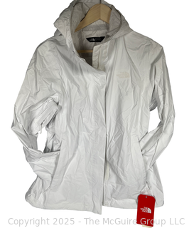 Women's White Rain Jacket by The North Face, Large. New with Tags