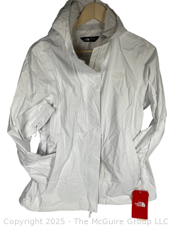 Women's White Rain Jacket by The North Face, Large. New with Tags