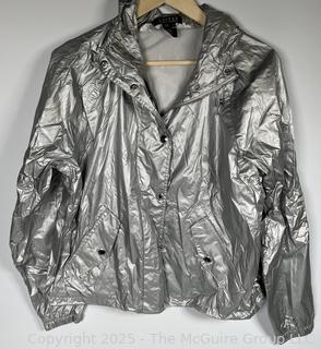 Women's Silver Rain Jacket by Ralph Lauren, Large. New with Tags