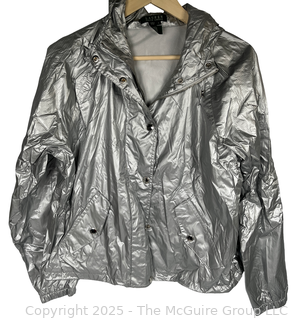 Women's Silver Rain Jacket by Ralph Lauren, Large. New with Tags