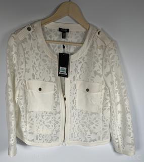 Women's White Shear Jacket by Jones of New York, Size 16. New with Tags
