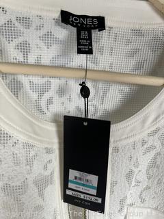 Women's White Shear Jacket by Jones of New York, Size 16. New with Tags