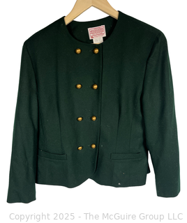 Women's Green Wool Jacket with Gold Buttons by Pendleton, Sz 14
