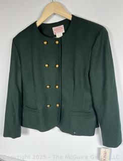 Women's Green Wool Jacket with Gold Buttons by Pendleton, Sz 14