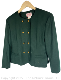 Women's Green Wool Jacket with Gold Buttons by Pendleton, Sz 14