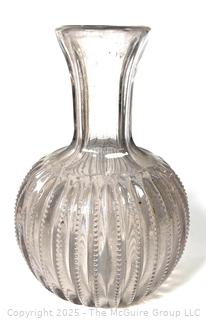 Sancho Panza Statuette, Gilt Rimmed Bowl, Glass Crystal Vase and Framed Crewel Doily