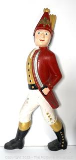 Pair of Cast Iron Painted Hessian Soldier Figural Andirons