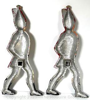 Pair of Cast Iron Painted Hessian Soldier Figural Andirons