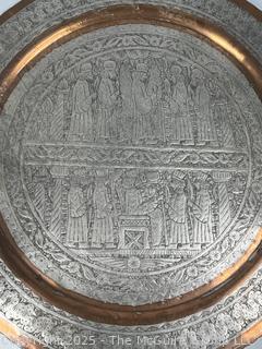  Eastern Decorative Charger with Copper Trim. 20" Diameter