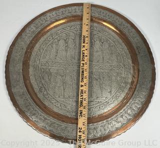  Eastern Decorative Charger with Copper Trim. 20" Diameter