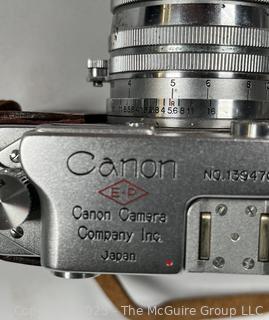 Canon 1950s 35mm <EP> Range-Finder Film Camera (untested) with Original Leather Case
