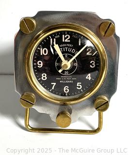 Aviation Altimeter in Aluminum Casing. Measures 5" Square x 6". 