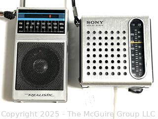 Sony and Realistic 9V AM/FM Transistor Radios