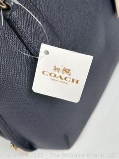 Coach Navy Blue Leather Prince Street Satchel Handbag, New With Tag