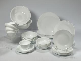 Corelle Vitrelle Livingware Dinnerware Set "Frost White"