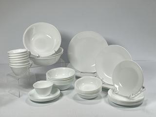 Corelle Vitrelle Livingware Dinnerware Set "Frost White"