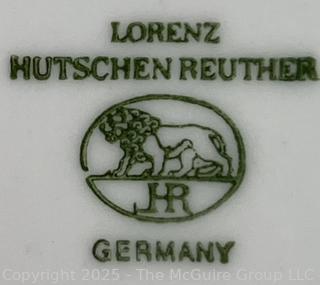 Six (6) Hutschenreuther Selb Bavaria Germany Fruit Dessert Plates With Gold Rims 